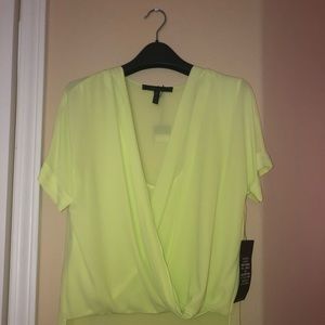 BCBGMaxazria fluorescent yellow/green blouse